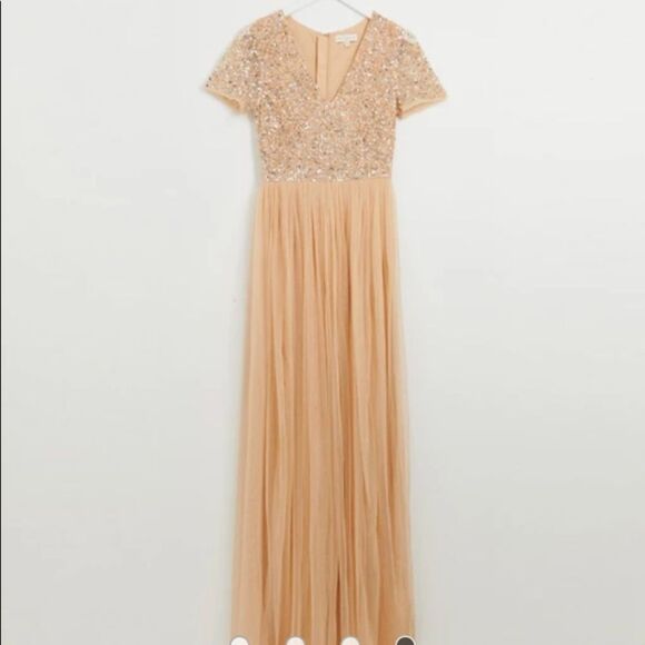 Sequin top tulle maxi dress - Maya - Picture 6 of 8